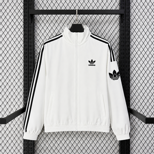 Adidas White Check Windbreaker front