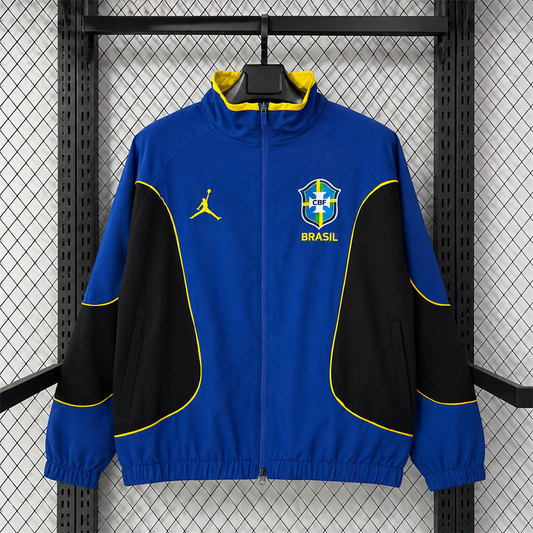 Brazil Blue Black Waterproof Windbreaker front