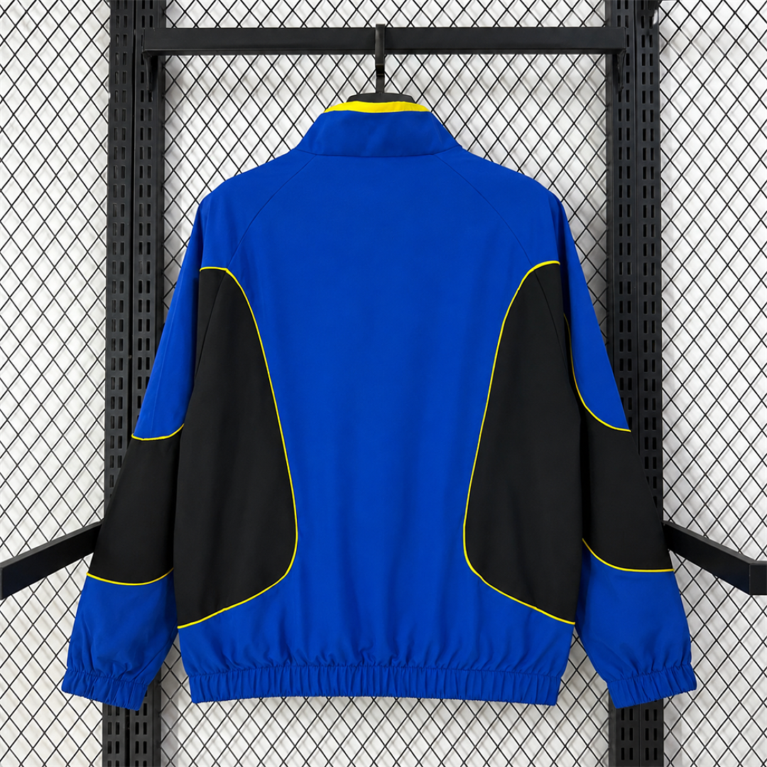 Brazil Blue Black Waterproof Windbreaker back