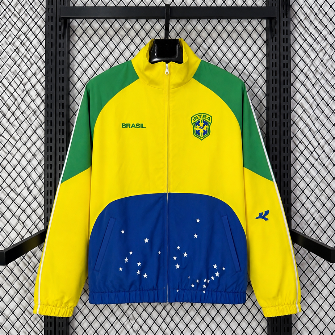 Brazil Yellow Collaboration Windbreaker front