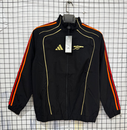 Arsenal 2026 Black & Yellow Lightweight Windbreaker - front view