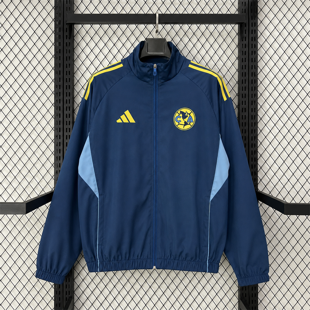 Club America Blue Waterproof Training Windbreaker front