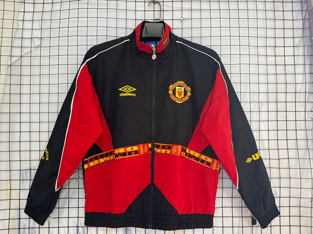 Manchester United 1996/97 Red Black Waterproof Windbreaker front