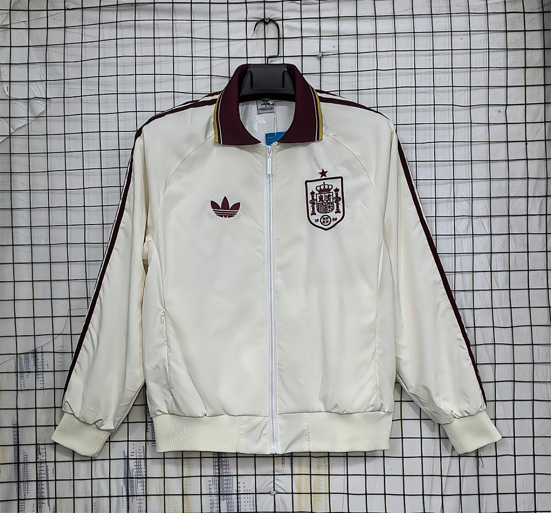 Spain 2026 White Waterproof Windbreaker front
