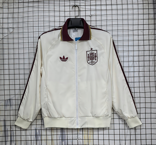 Spain 2026 White Waterproof Windbreaker front