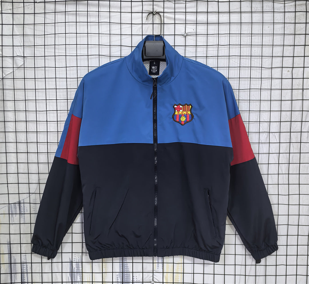 Barcelona 1899 Light Blue Navy Windbreaker front
