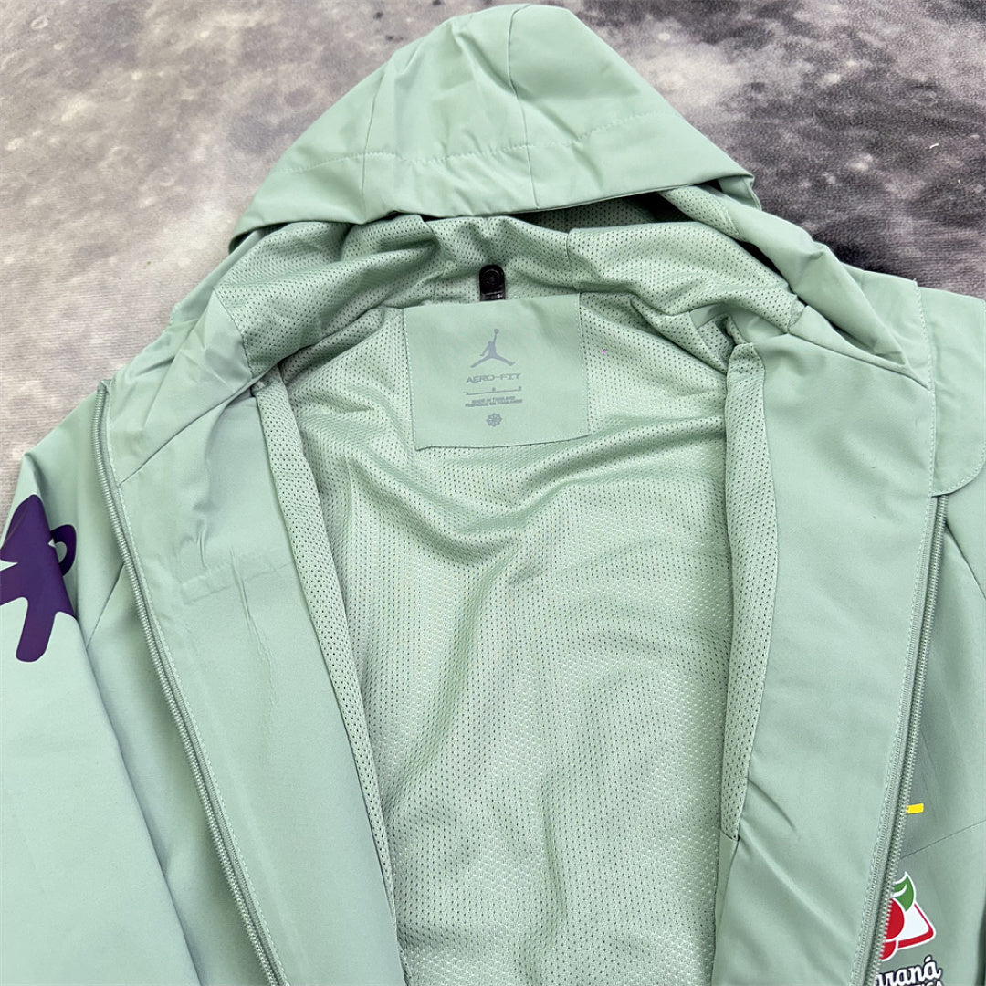 Brazil Jordan Mint Hooded Shell Windbreaker back