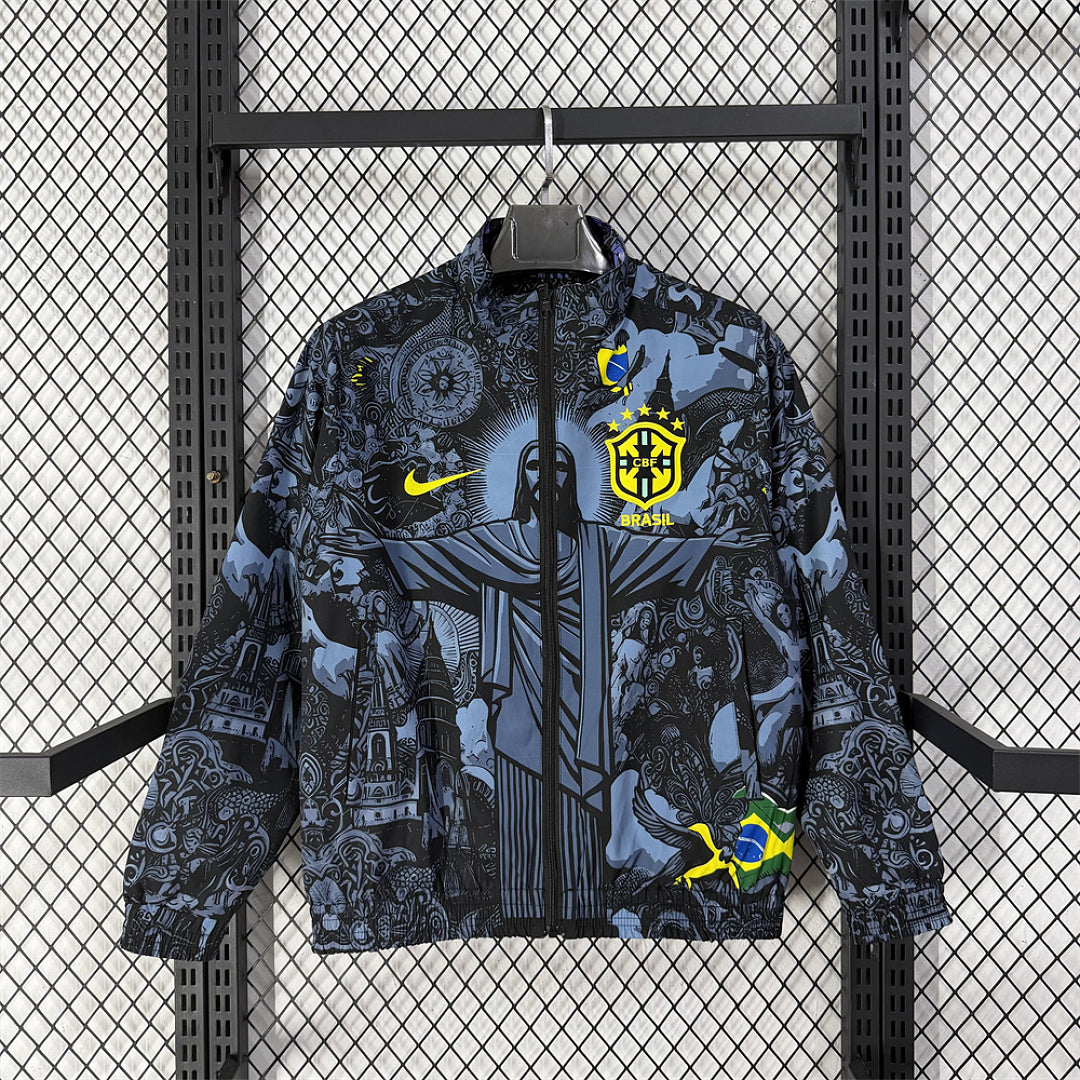 Brazil Goddess Artwork Reversible Windbreaker front