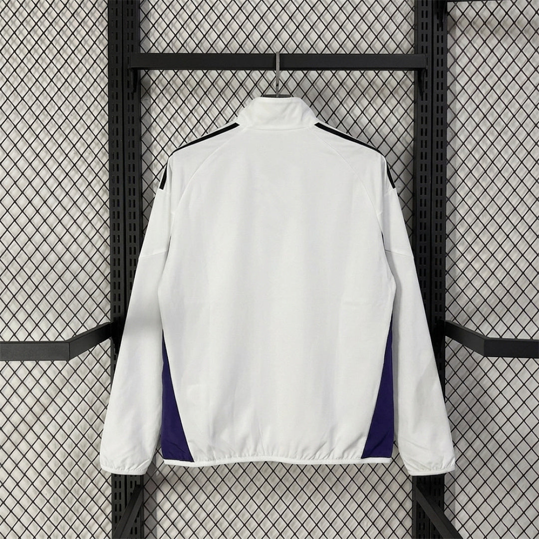 Manchester United White Waterproof Training Windbreaker back