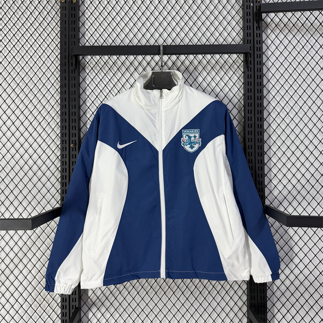England Classic White Navy Windbreaker front