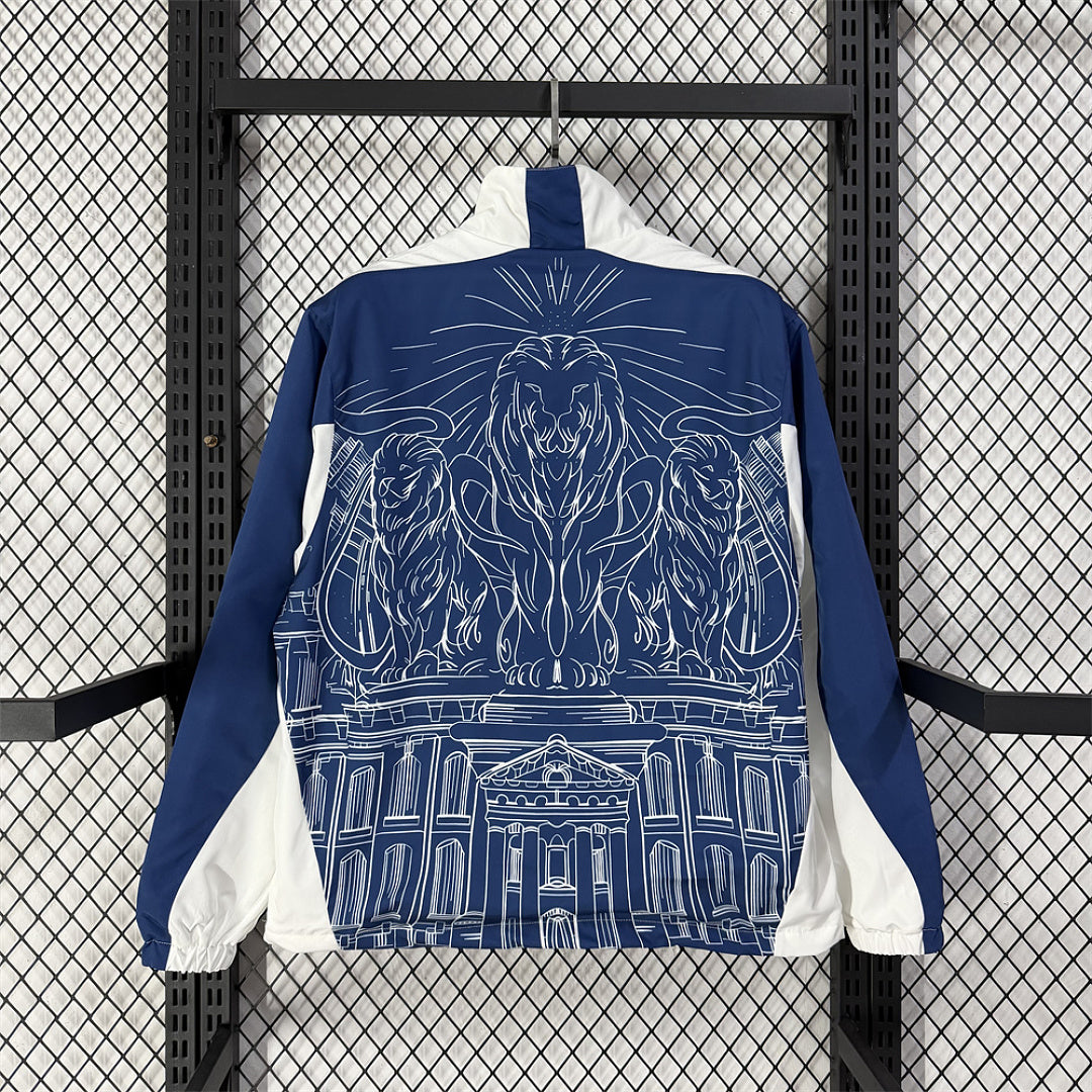 England Classic White Navy Windbreaker back