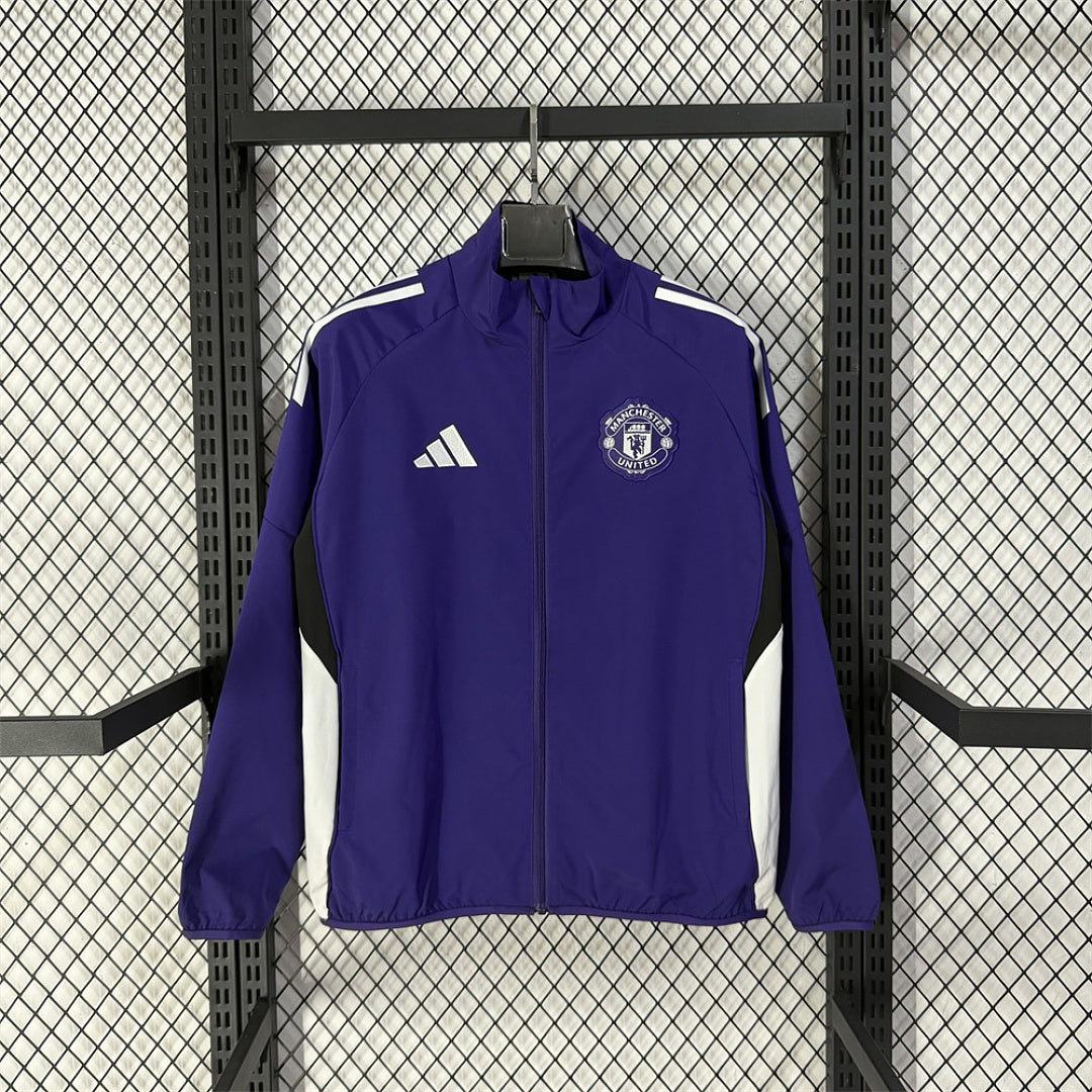 Manchester United Purple Waterproof Training Windbreaker front