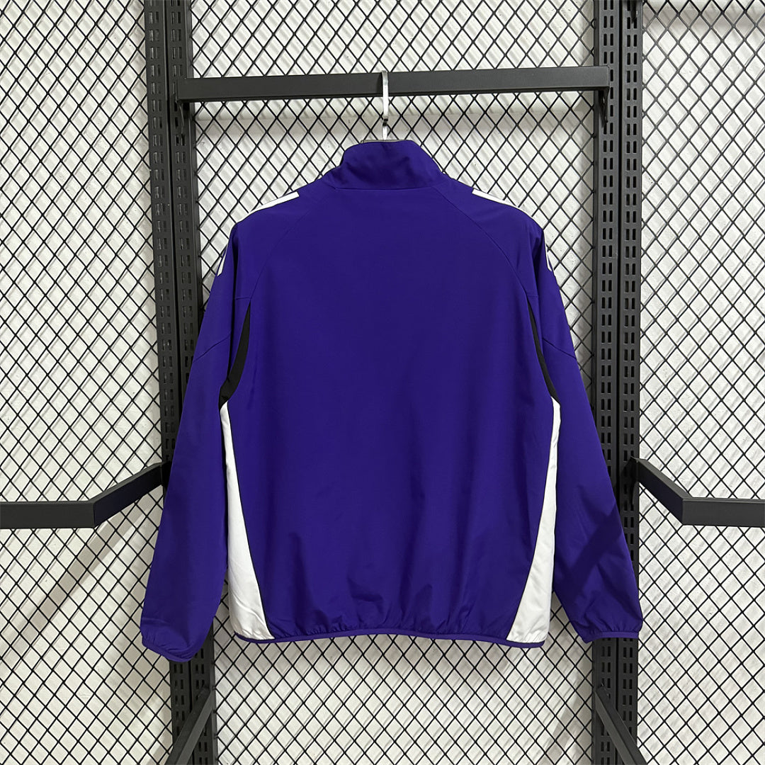 Manchester United Purple Waterproof Training Windbreaker back