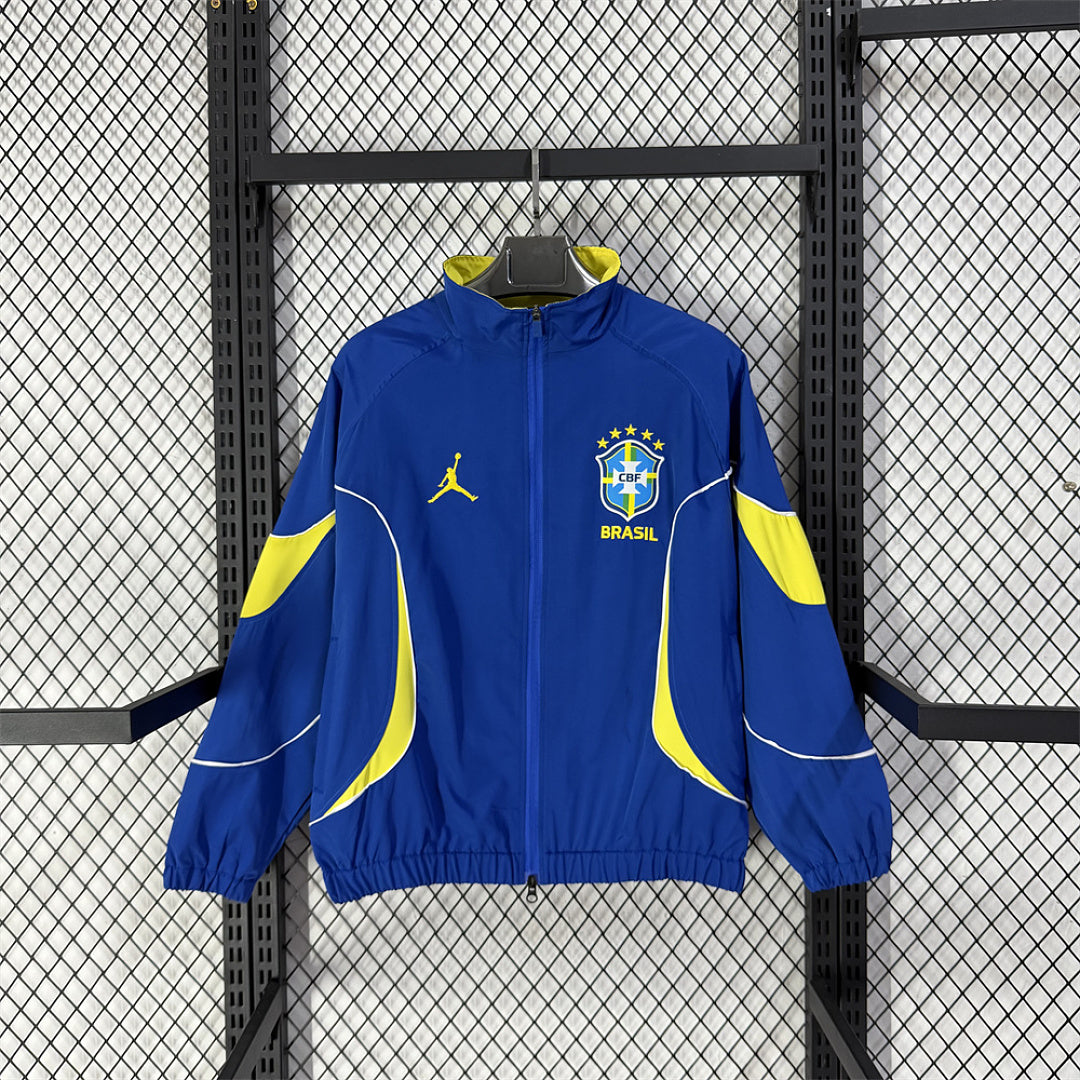 Brazil 2026/27 Blue Waterproof Windbreaker front