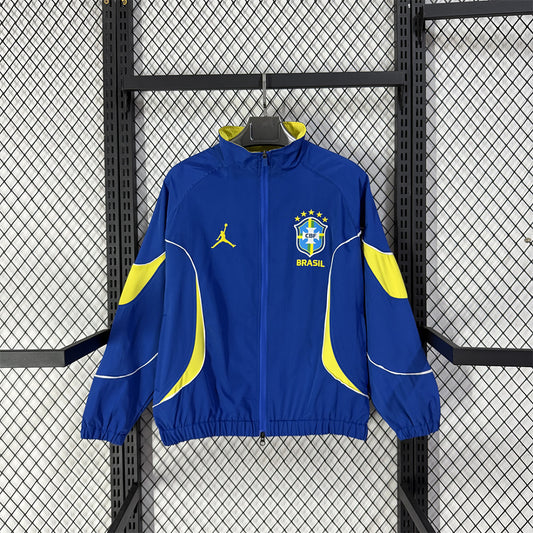 Brazil 2026/27 Blue Waterproof Windbreaker front