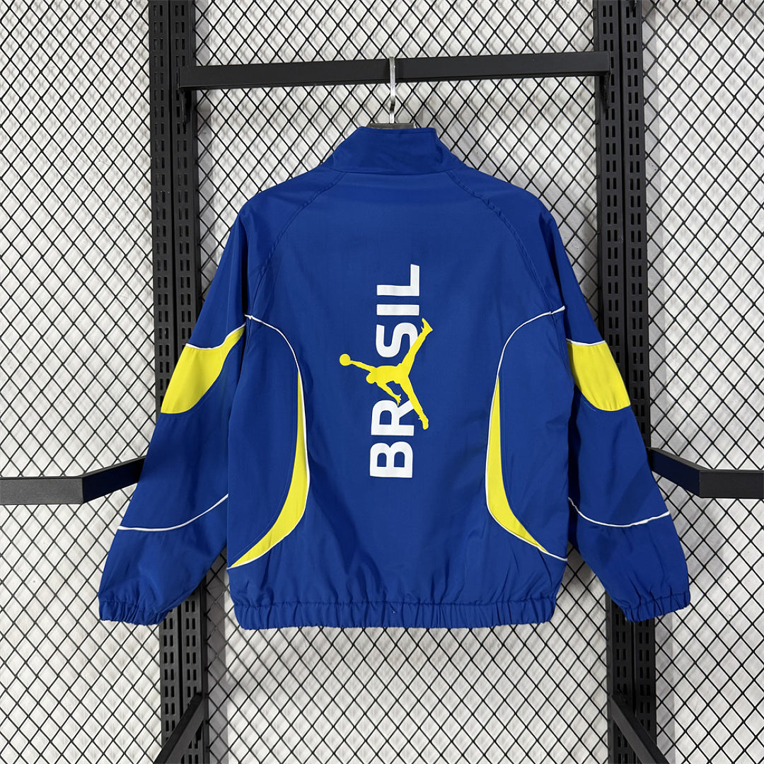 Brazil 2026/27 Blue Waterproof Windbreaker back