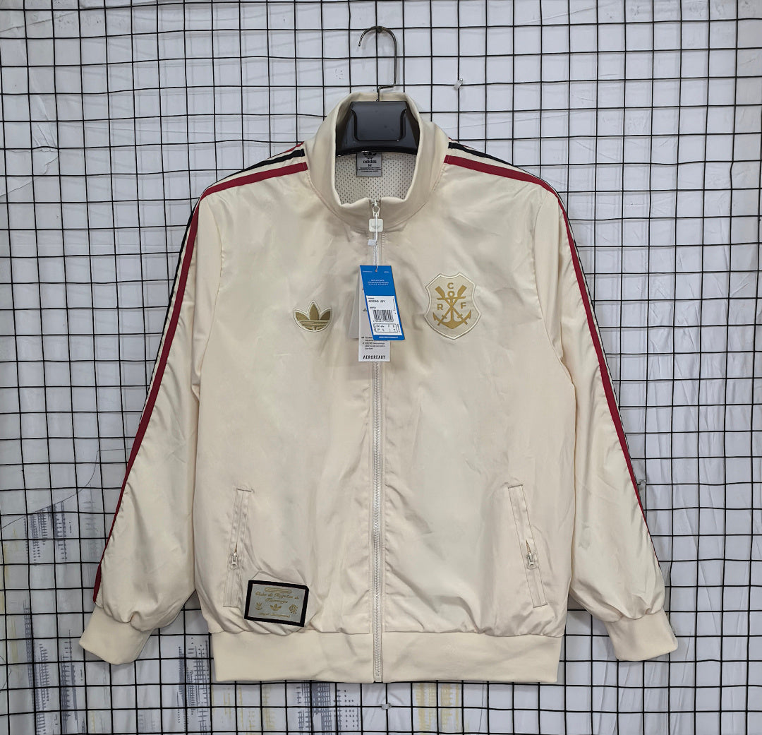 Flamengo 2025/26 Beige Waterproof Windbreaker front