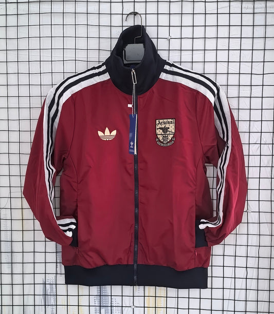 Arsenal 2024/25 Burgundy Retro Waterproof Windbreaker front