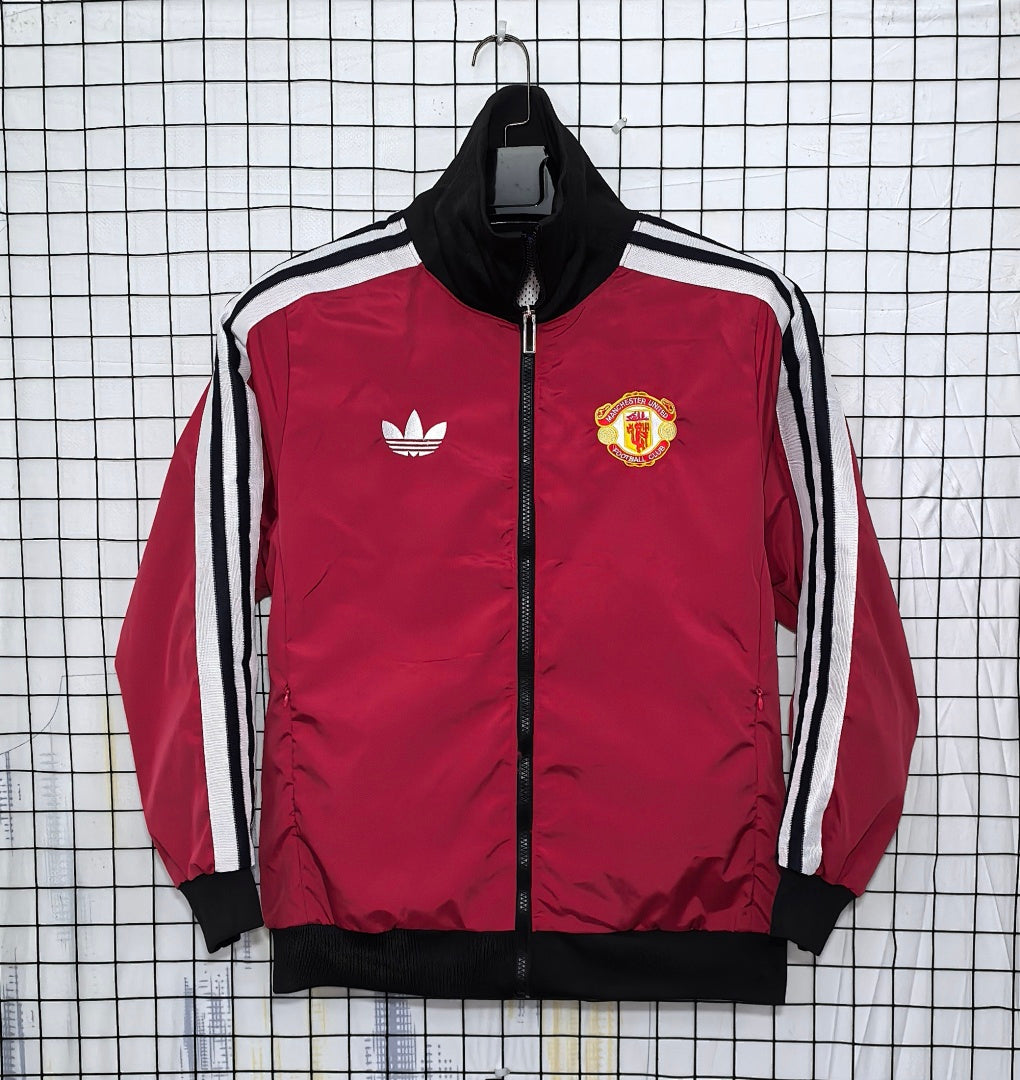 Manchester United 2024/25 Dark Red Waterproof Windbreaker front