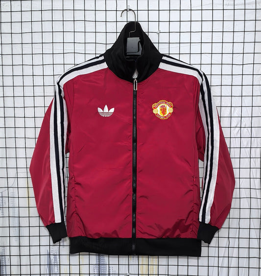 Manchester United 2024/25 Dark Red Waterproof Windbreaker front