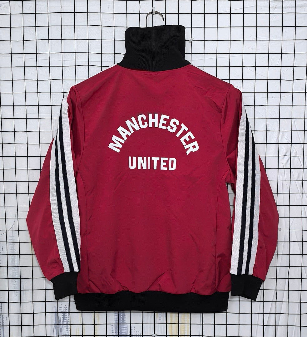 Manchester United 2024/25 Dark Red Waterproof Windbreaker back