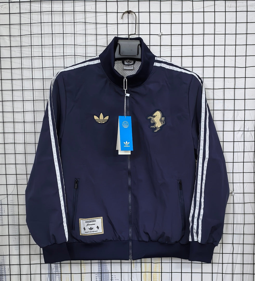 Juventus 2024/25 Navy Retro Waterproof Windbreaker front