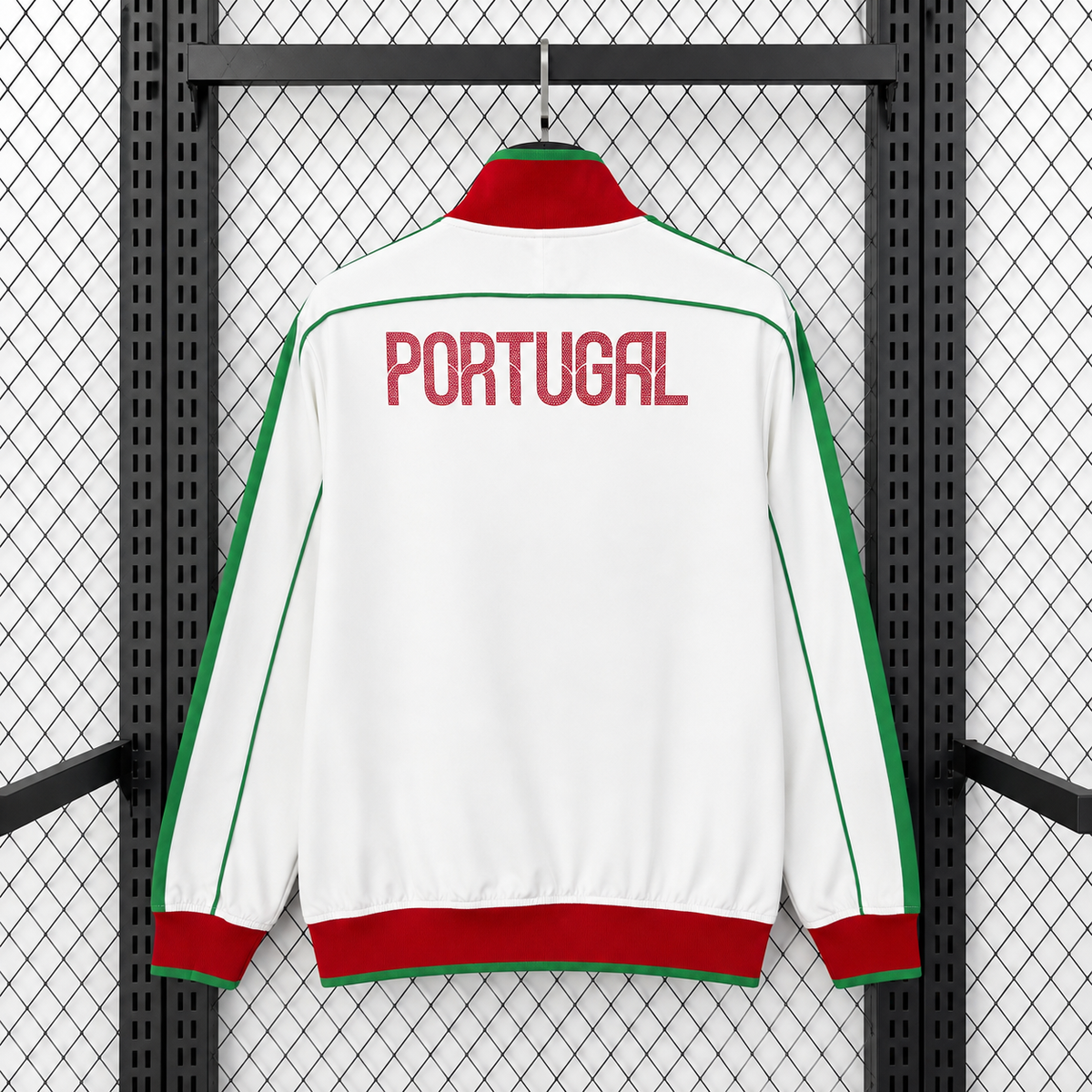 Portugal White, Green & Red World Cup-Style Windbreaker - back view