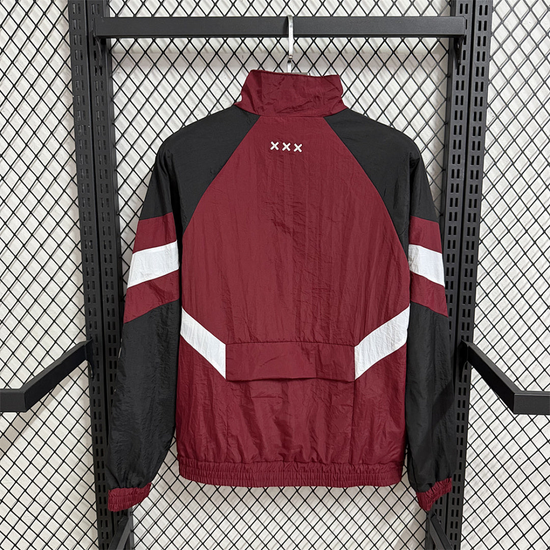 Ajax Burgundy Classic Casual Windbreaker back