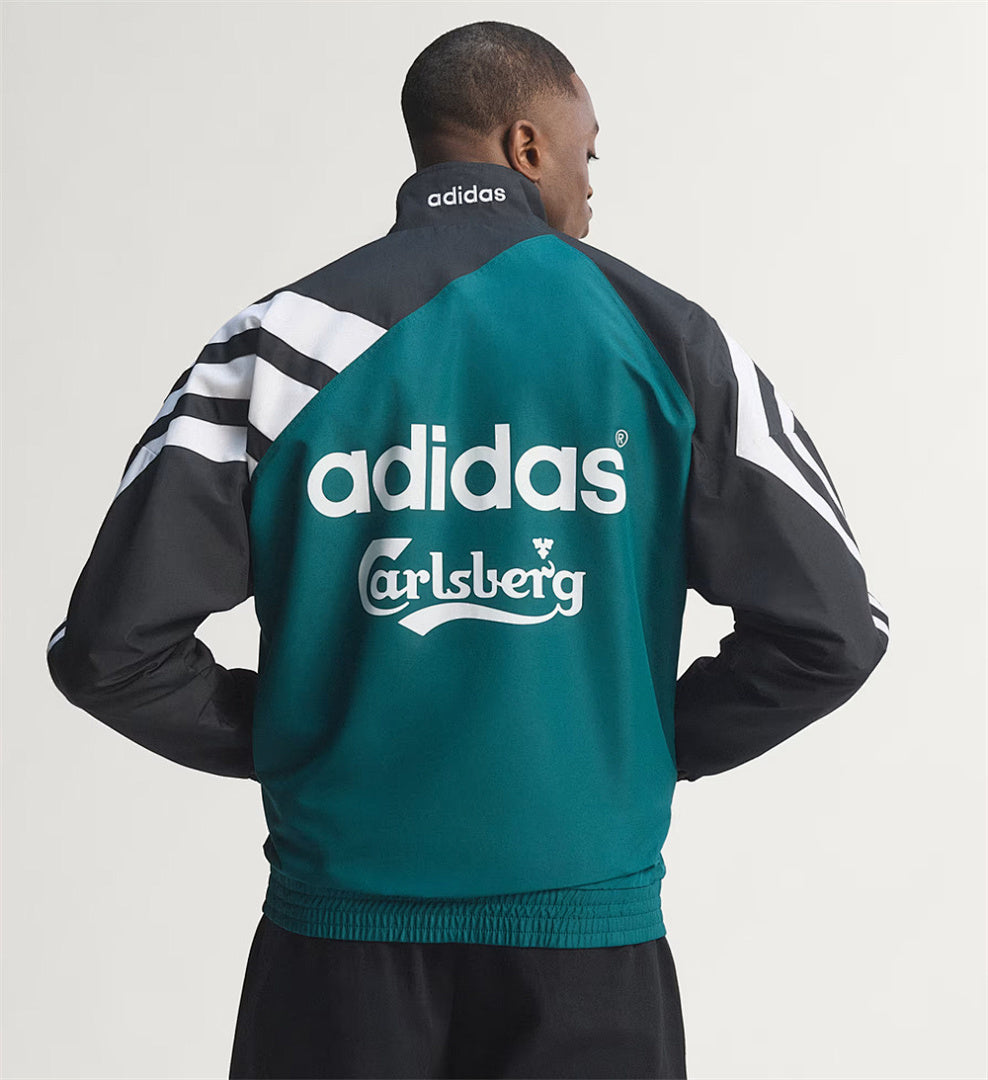 Liverpool 1995/96 Navy and Teal Waterproof Windbreaker back