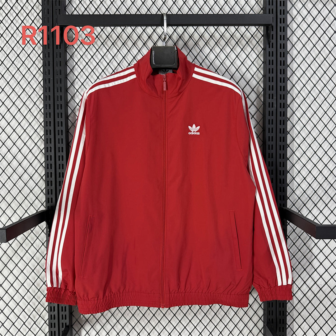 Adidas Trefoil Red Waterproof Training Windbreaker front