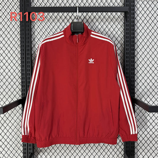 Adidas Trefoil Red Waterproof Training Windbreaker front