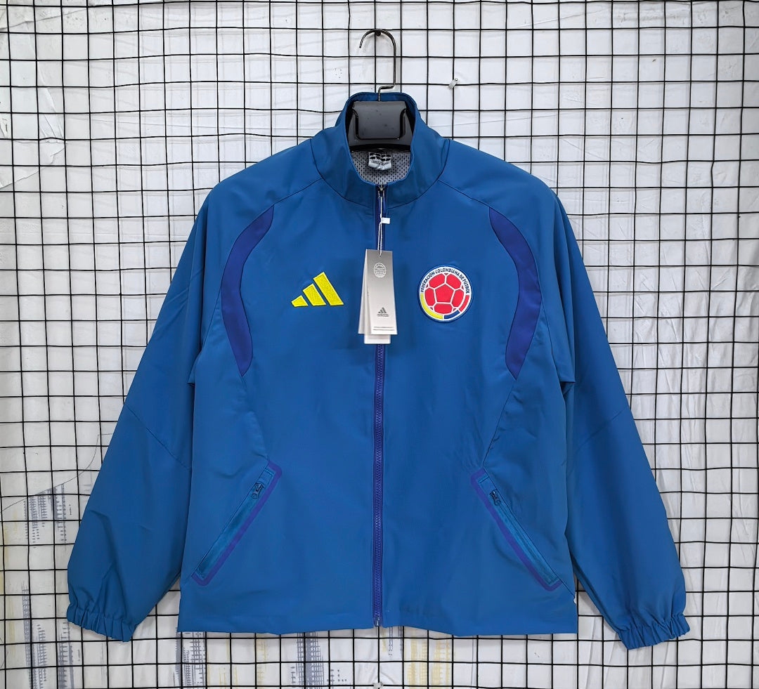 Colombia 2026 Blue Waterproof Windbreaker front