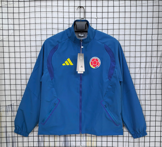 Colombia 2026 Blue Waterproof Windbreaker front