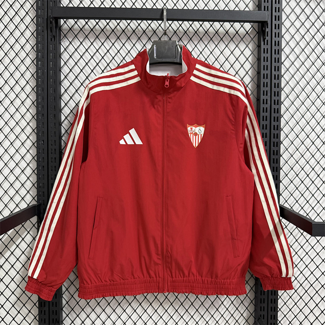 Sevilla Red Reversible Waterproof Training Windbreaker front