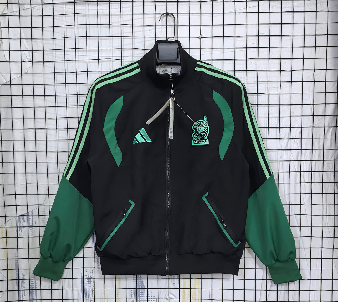 Mexico 2026 Black Waterproof Windbreaker front