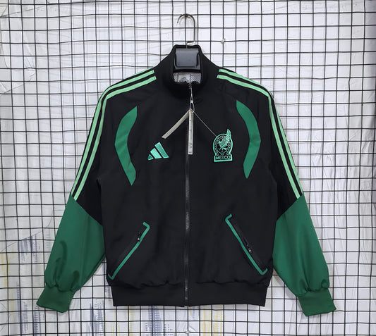 Mexico 2026 Black Waterproof Windbreaker front