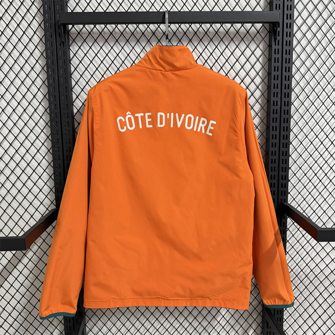 Ivory Coast Orange Reversible Waterproof Training Windbreaker back