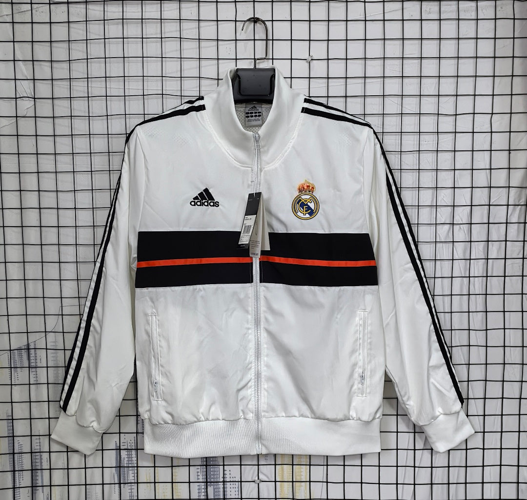 Real Madrid 2013/14 White Waterproof Windbreaker front