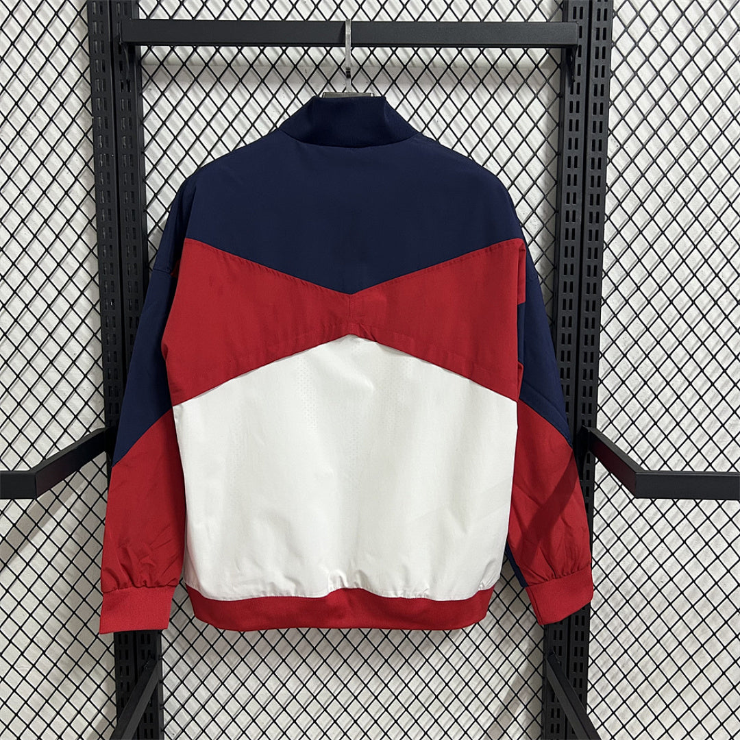 Paris Saint-Germain White and Red Waterproof Training Windbreaker back