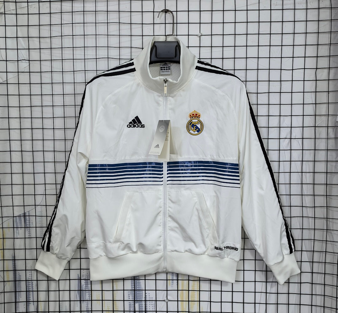 Real Madrid 2012/13 White Waterproof Windbreaker front
