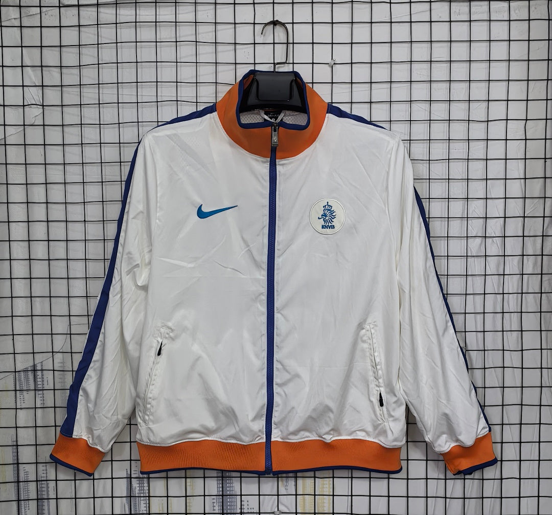 Netherlands 2010/11 White Waterproof Windbreaker front
