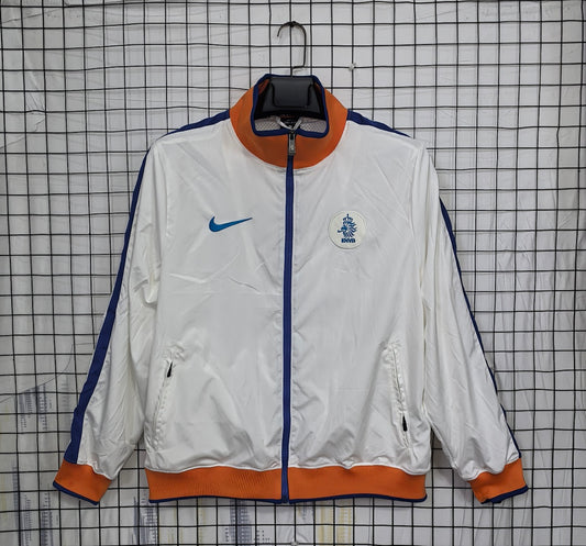 Netherlands 2010/11 White Waterproof Windbreaker front