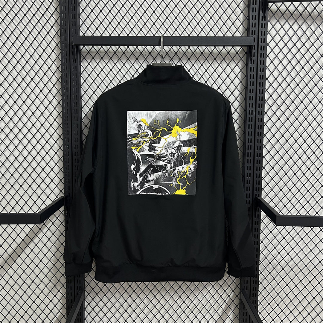 Real Madrid x Marvel Casual Black Waterproof Windbreaker back