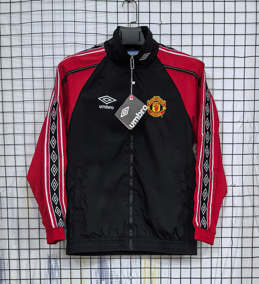 Manchester United 1998 Red and Black Waterproof Windbreaker front