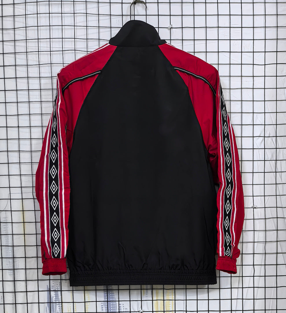 Manchester United 1998 Red and Black Waterproof Windbreaker back