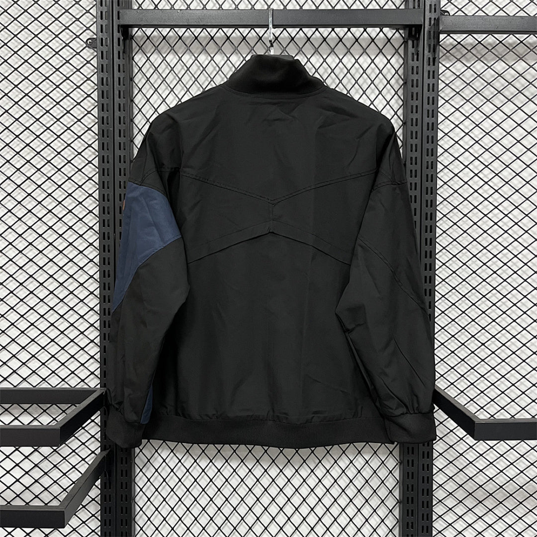 Inter Milan Black and Gray Waterproof Training Windbreaker back