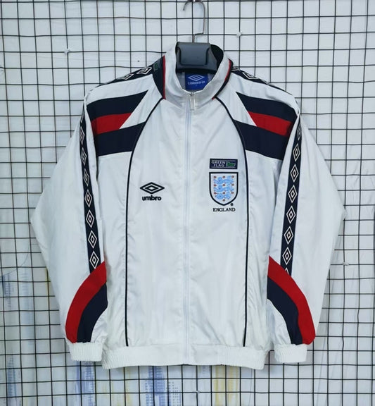 England 1998 White Windbreaker front