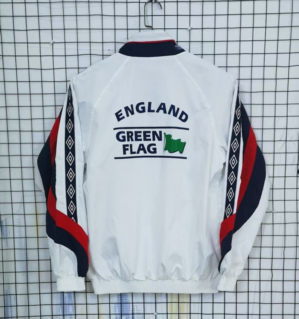 England 1998 White Windbreaker back