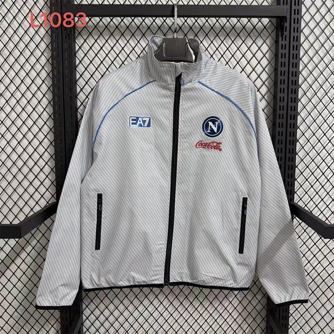 Napoli White Waterproof Windbreaker front