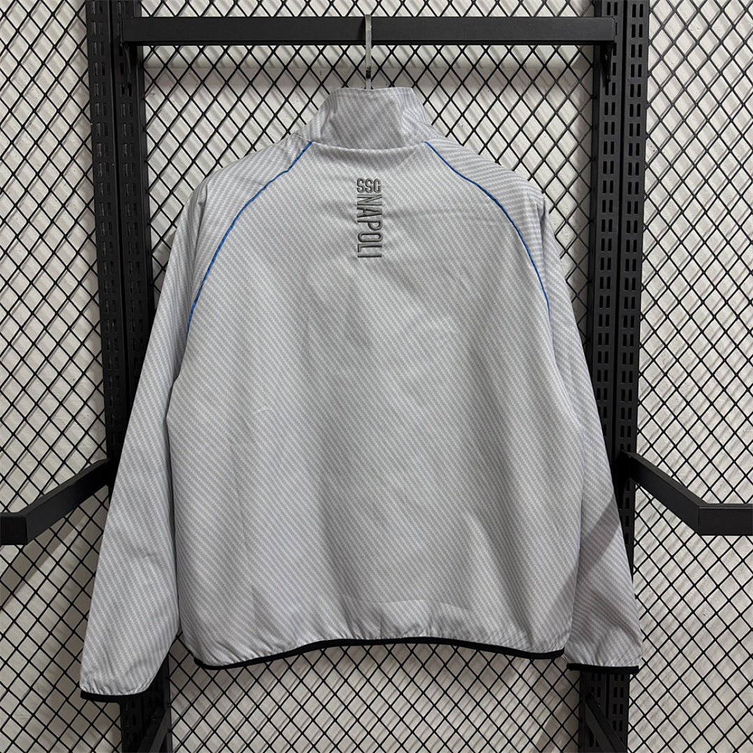 Napoli White Waterproof Windbreaker back